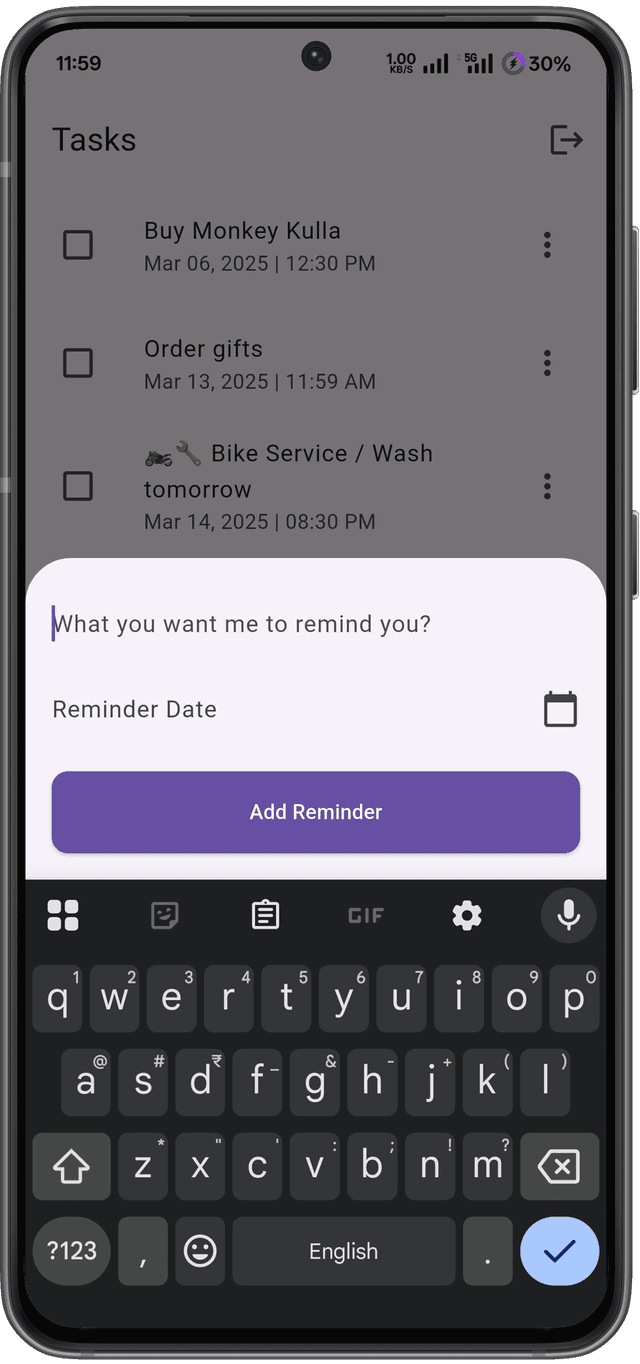 NeverForget add task